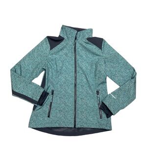FREE COUNTRY - women's soft‎ Shell jacket full zip -Size S -teal/Gray